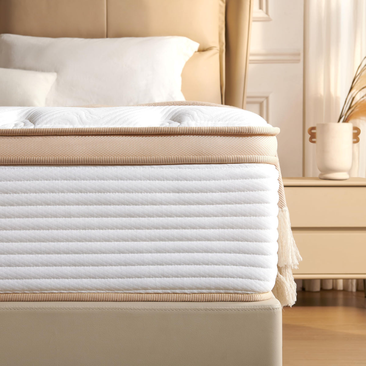 King Mattress 12 Inch Hybrid King Size Mattress Medium Firm in a Box