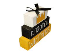 King of All Wild Things WoodenBlock kings gold painted 5x4.5x1.5 inches