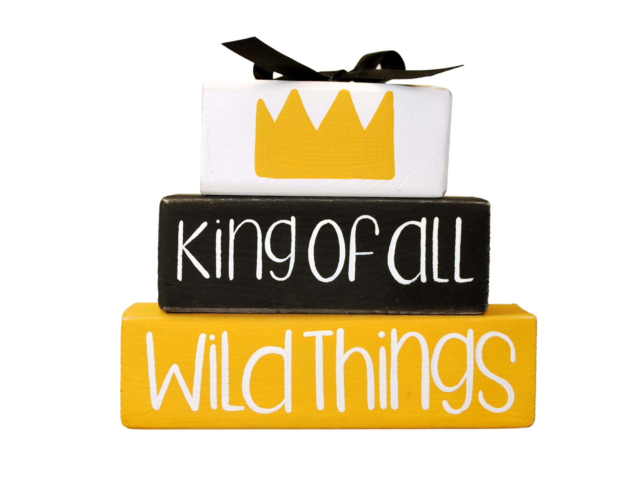 King of All Wild Things WoodenBlock vanilla painted 5x4.5x1.5 inches