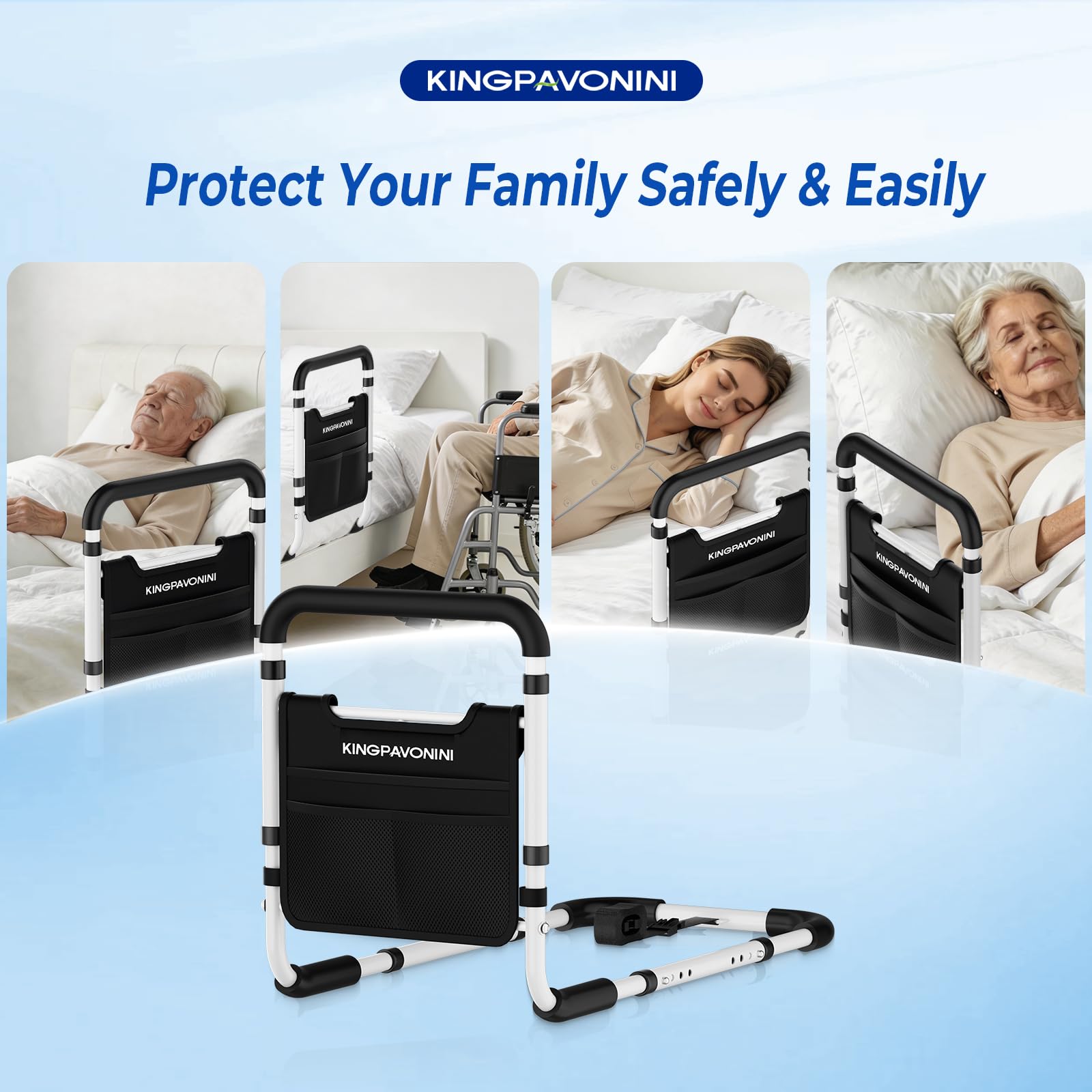 Not for adjustable beds KingPavonini bed rail BM03-1
