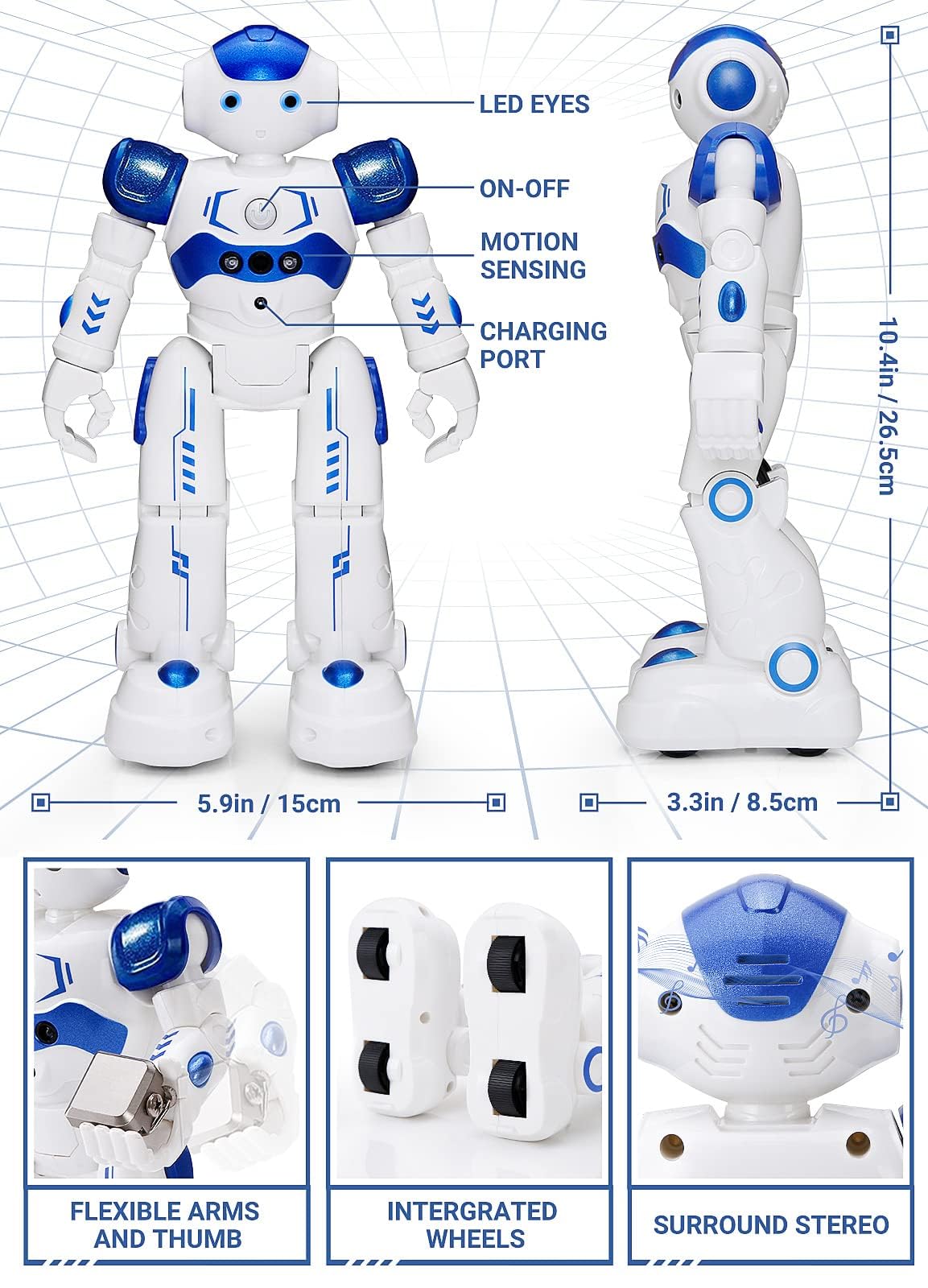 ABS plastic build image for KingsDragon RC Robot Toys for Kids