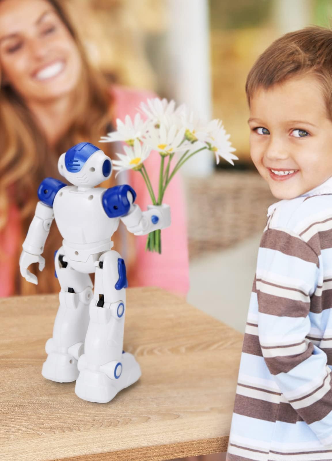 Blue LED eyes lighting image for KingsDragon RC Robot Toys for Kids