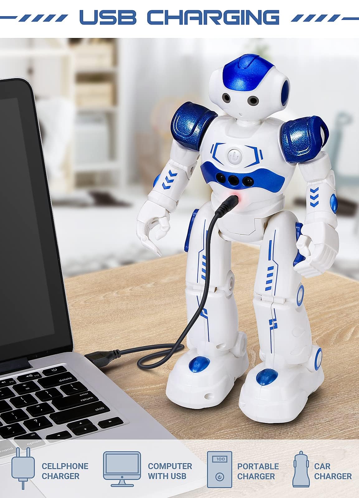 USB rechargeable battery image for KingsDragon RC Robot Toys for Kids