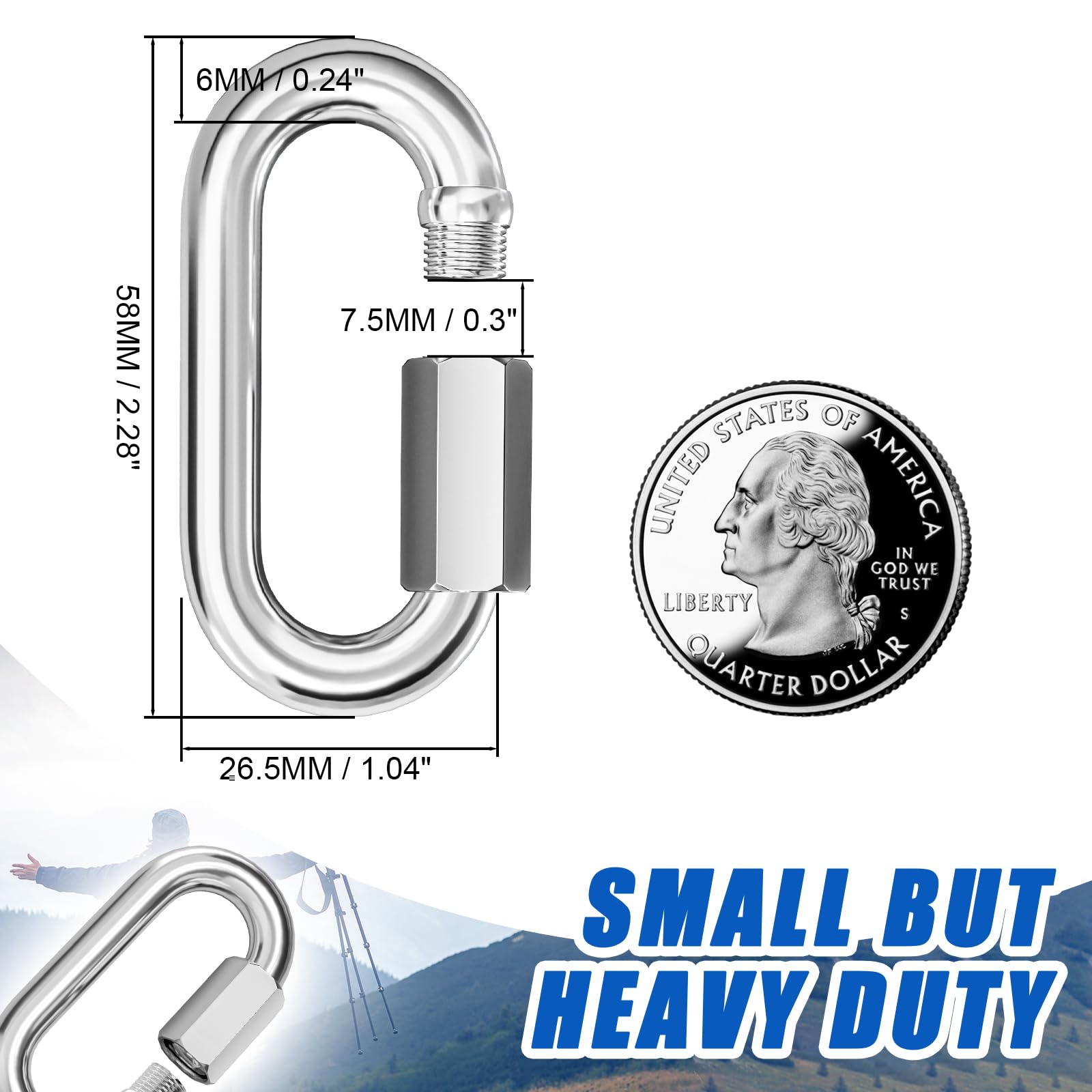15 piece 2.36 inch chain connectors set