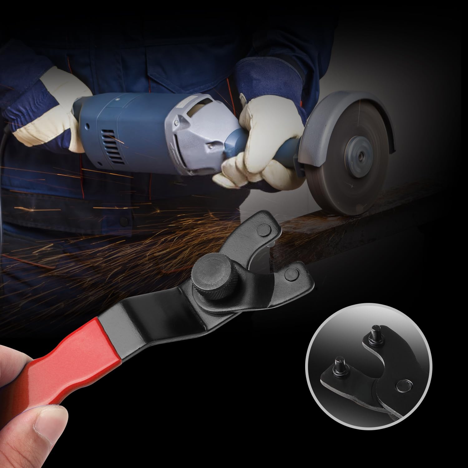 KINMINGZHU red adjustable pin wrench for grinders