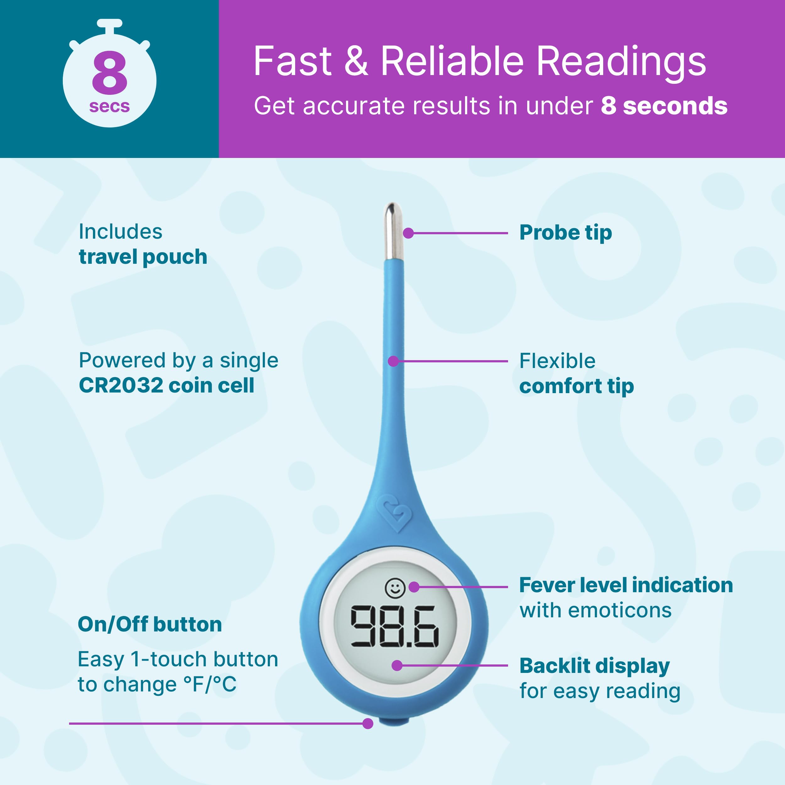 Kinsa QuickCare thermometer setup for underarm reading
