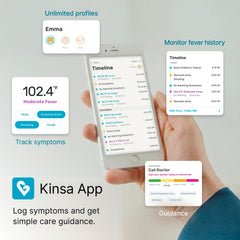 Kinsa QuickCare thermometer ready for oral reading