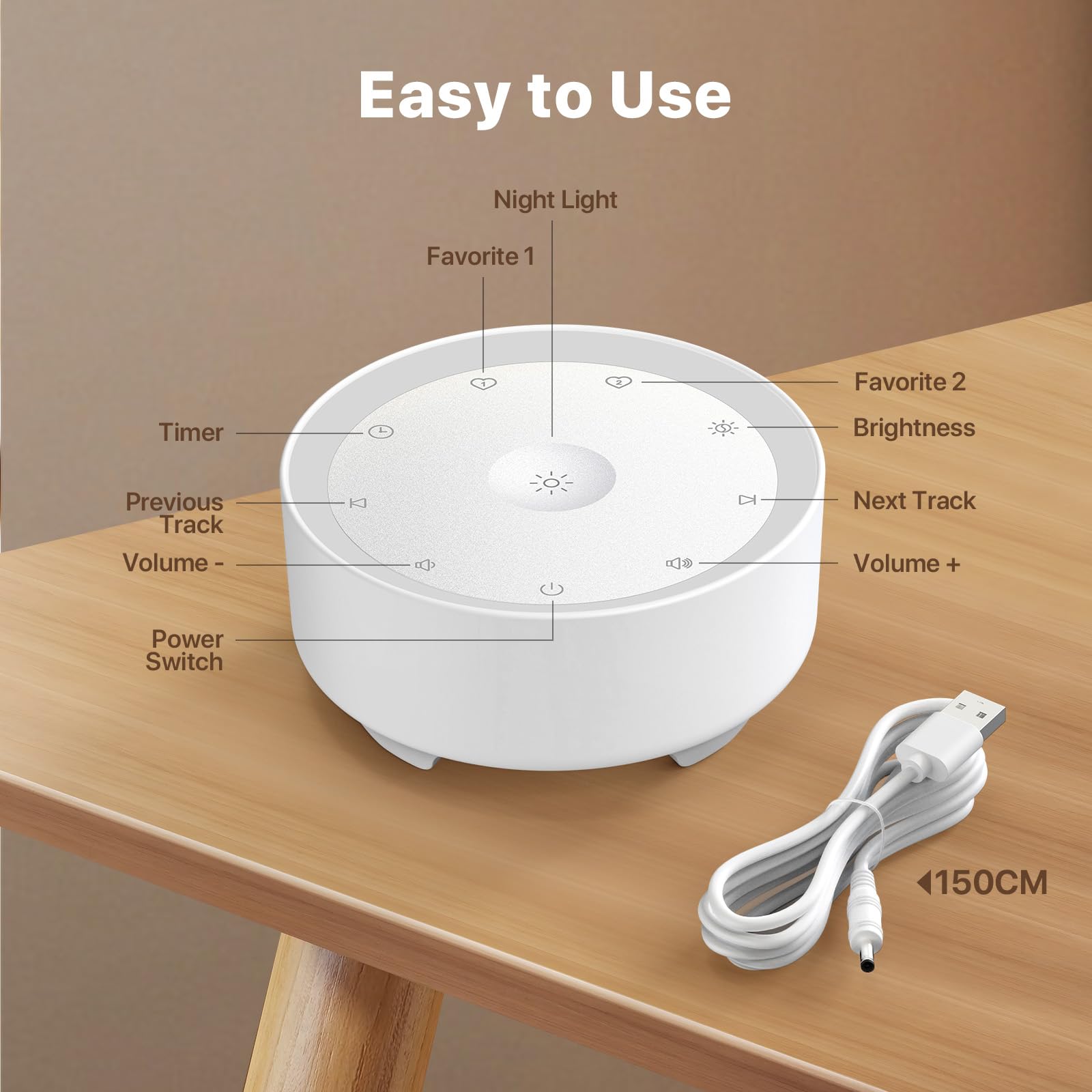 Compact nightstand friendly Kipcush White Noise Machine for all ages