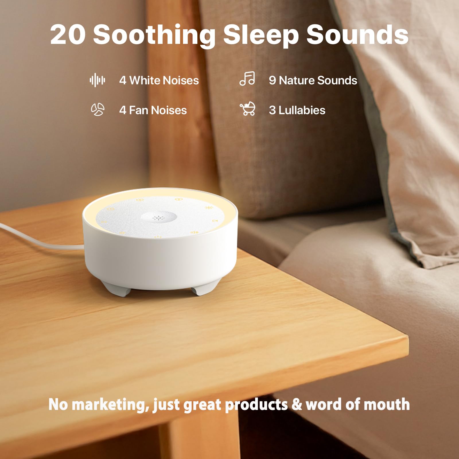 Two shortcut buttons on Kipcush White Noise Machine