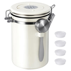 Kirecoo 22OZ airtight stainless steel coffee canister front view