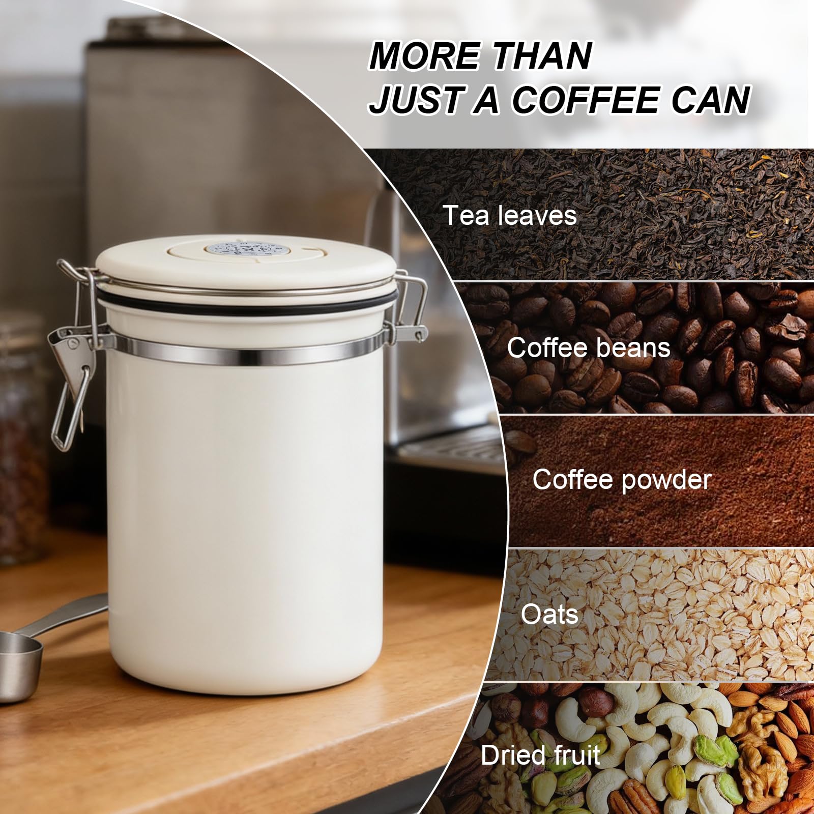 Kirecoo 22OZ coffee canister packaging and date tracker