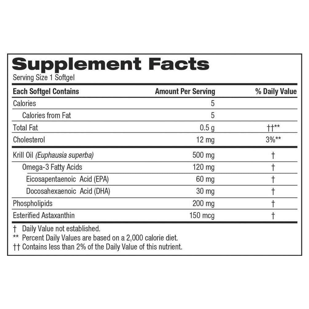 Kirkland Signature Krill Oil omega-3 phospholipids astaxanthin softgels
