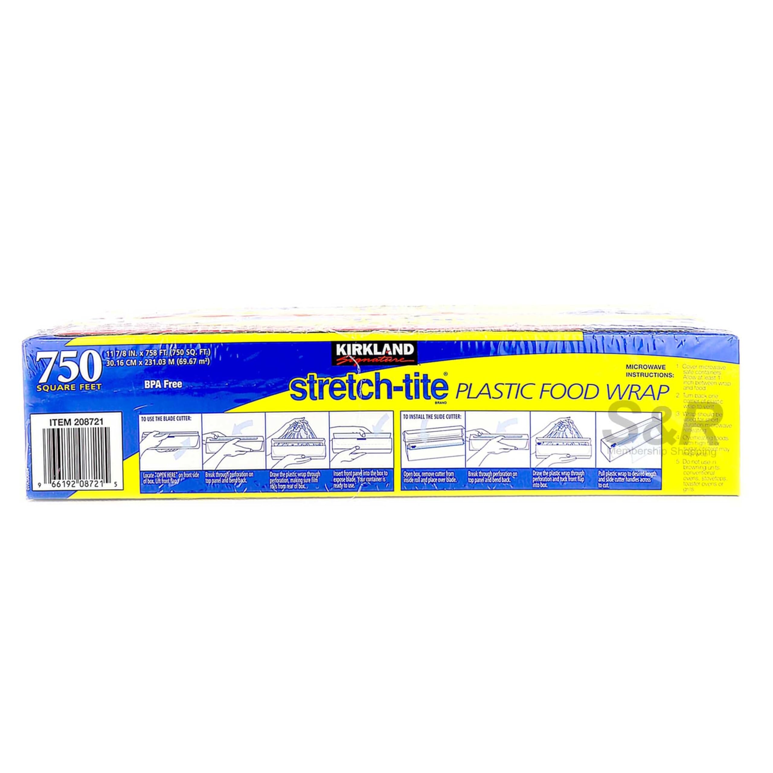 Kirkland Signature Stretch Tite Plastic Food Wrap 11 7/8 in x 750 sq ft