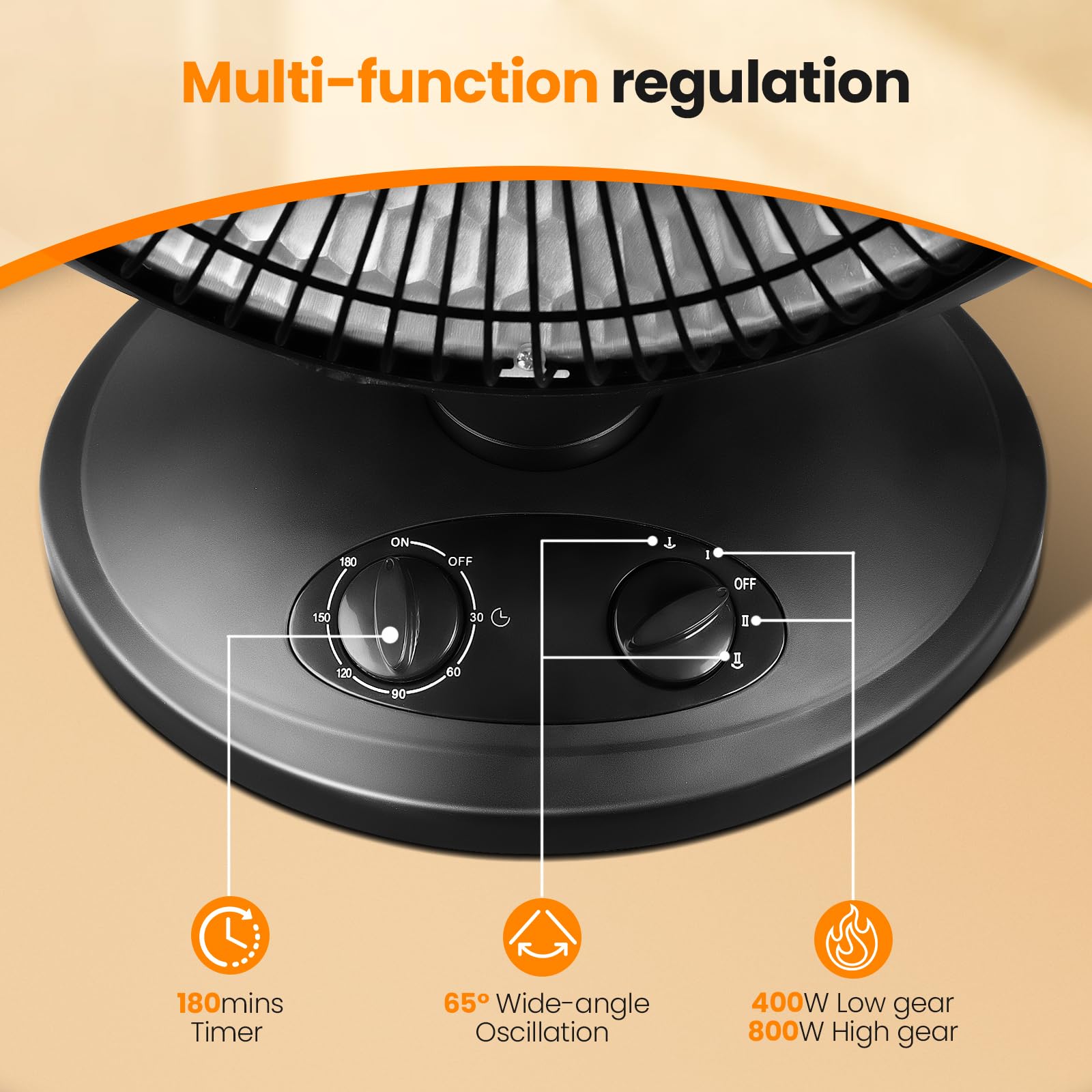 Tip-over safety switch and overheat protection on heater