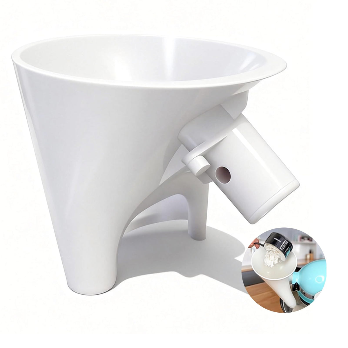 Flour funnel for Kitchen Aid stand mixer KSM150