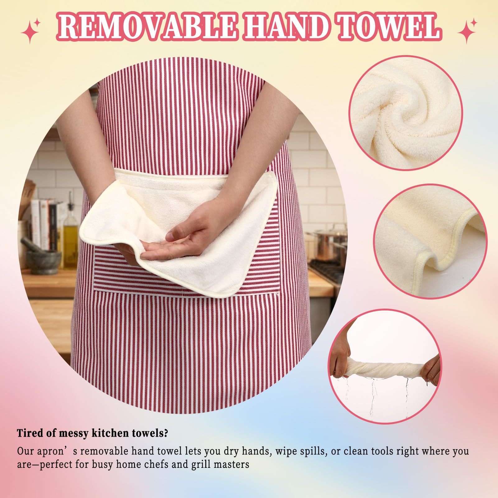 Apron with built in pockets for small tools