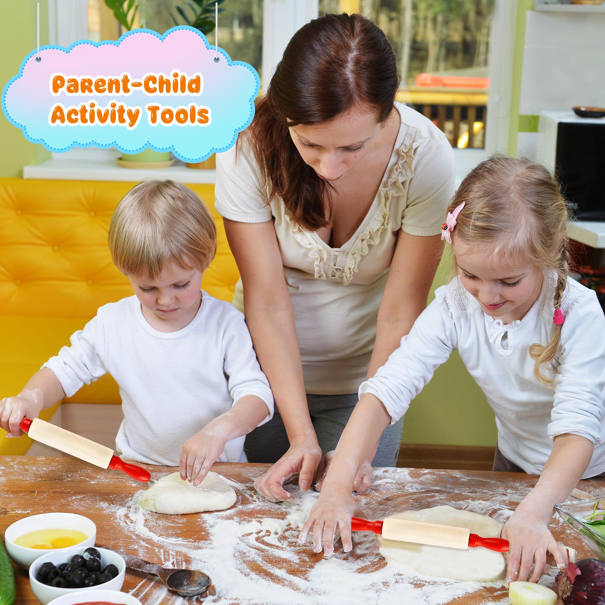 wooden rolling pins for kids role playing and learning