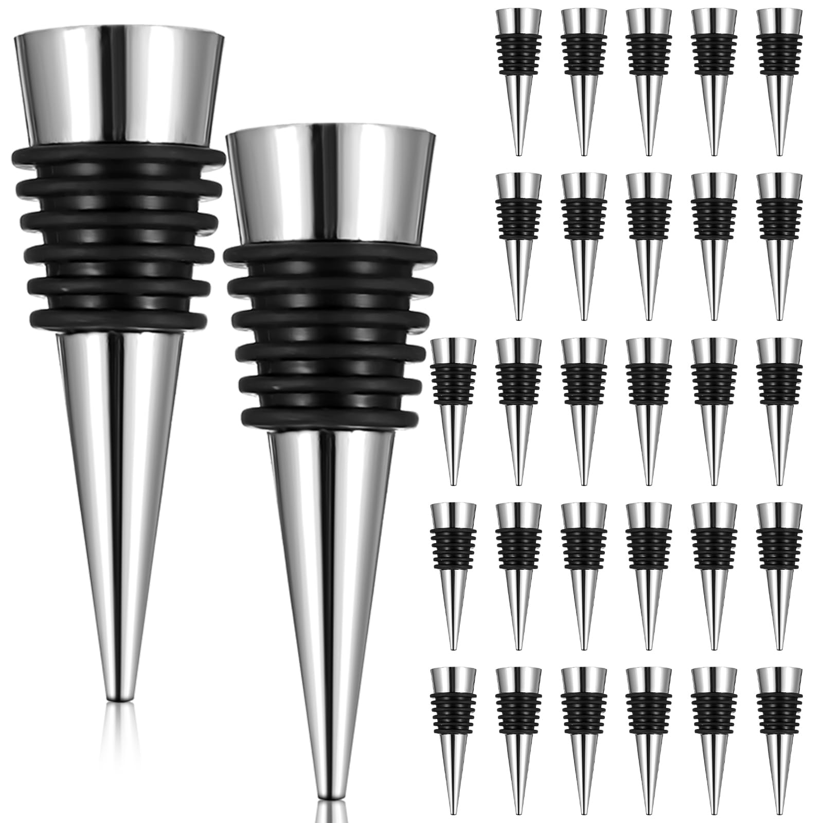 silver color wine bottle stoppers for kitchen and bar storage