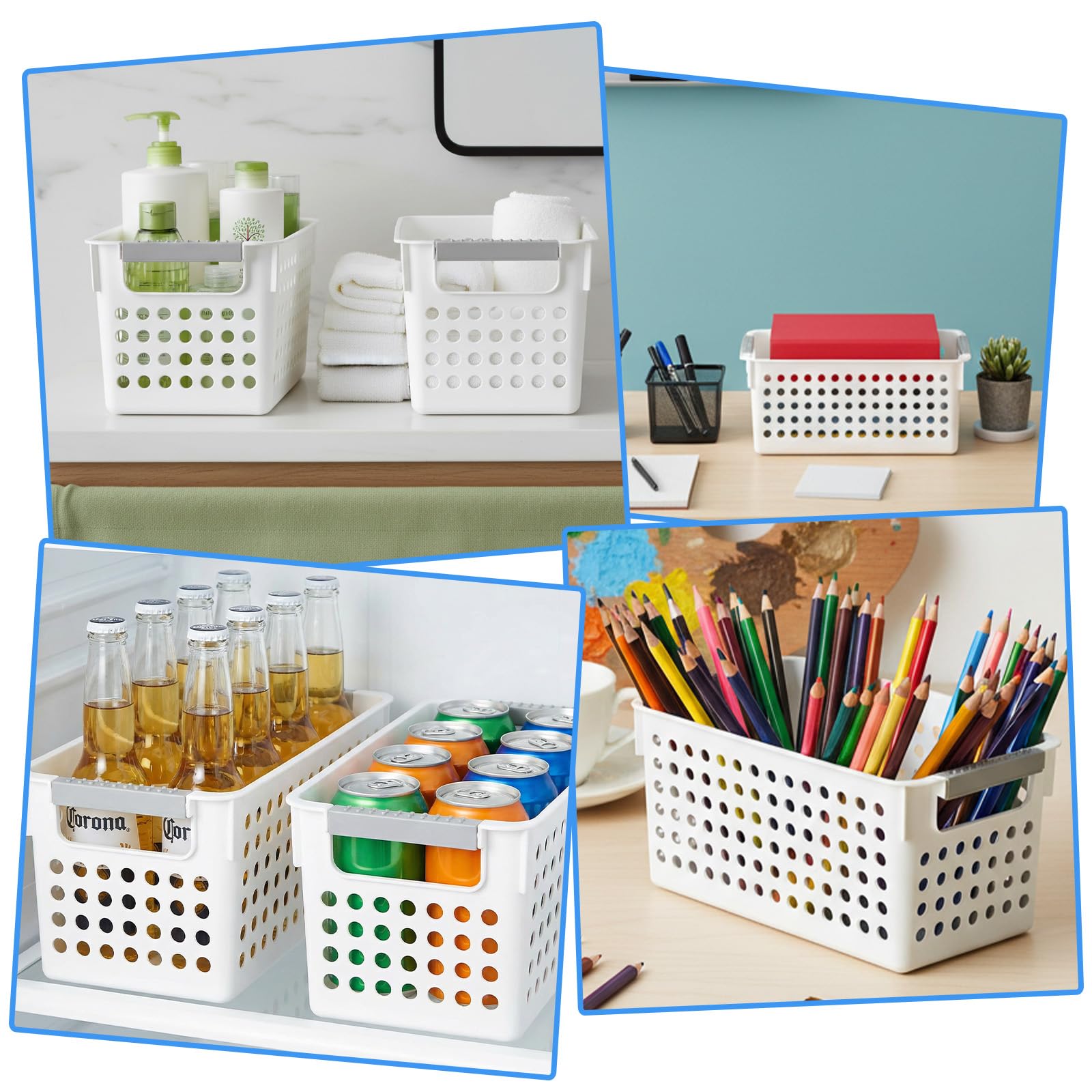 Narrow storage basket suitable for kitchen bathroom and office