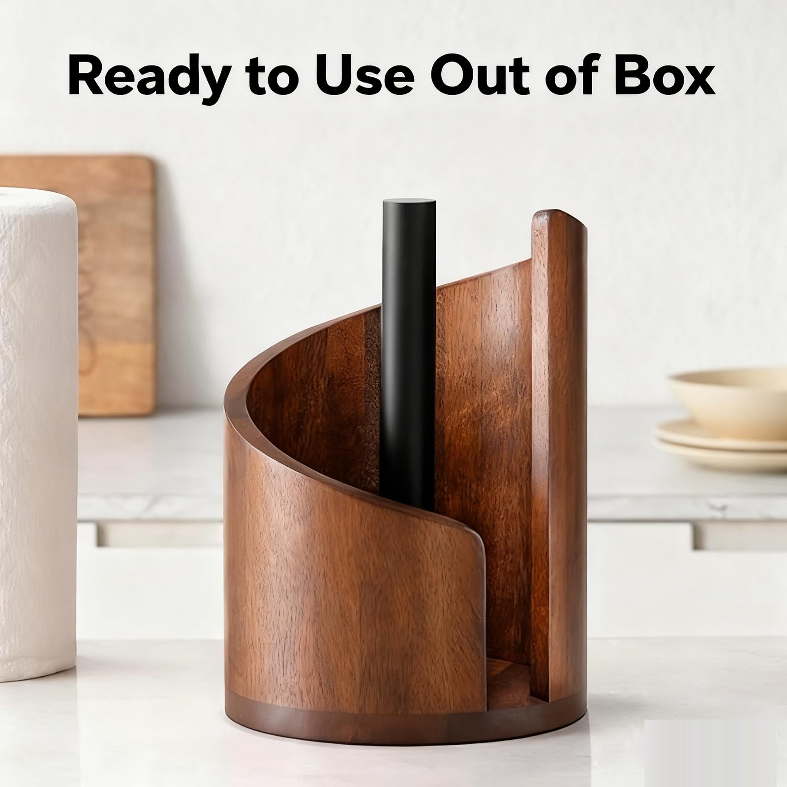 Kitchen bathroom decor featuring mango wood towel holder