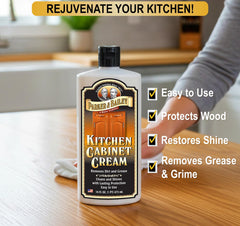 Kitchen cabinet cream wood cleaner box and label