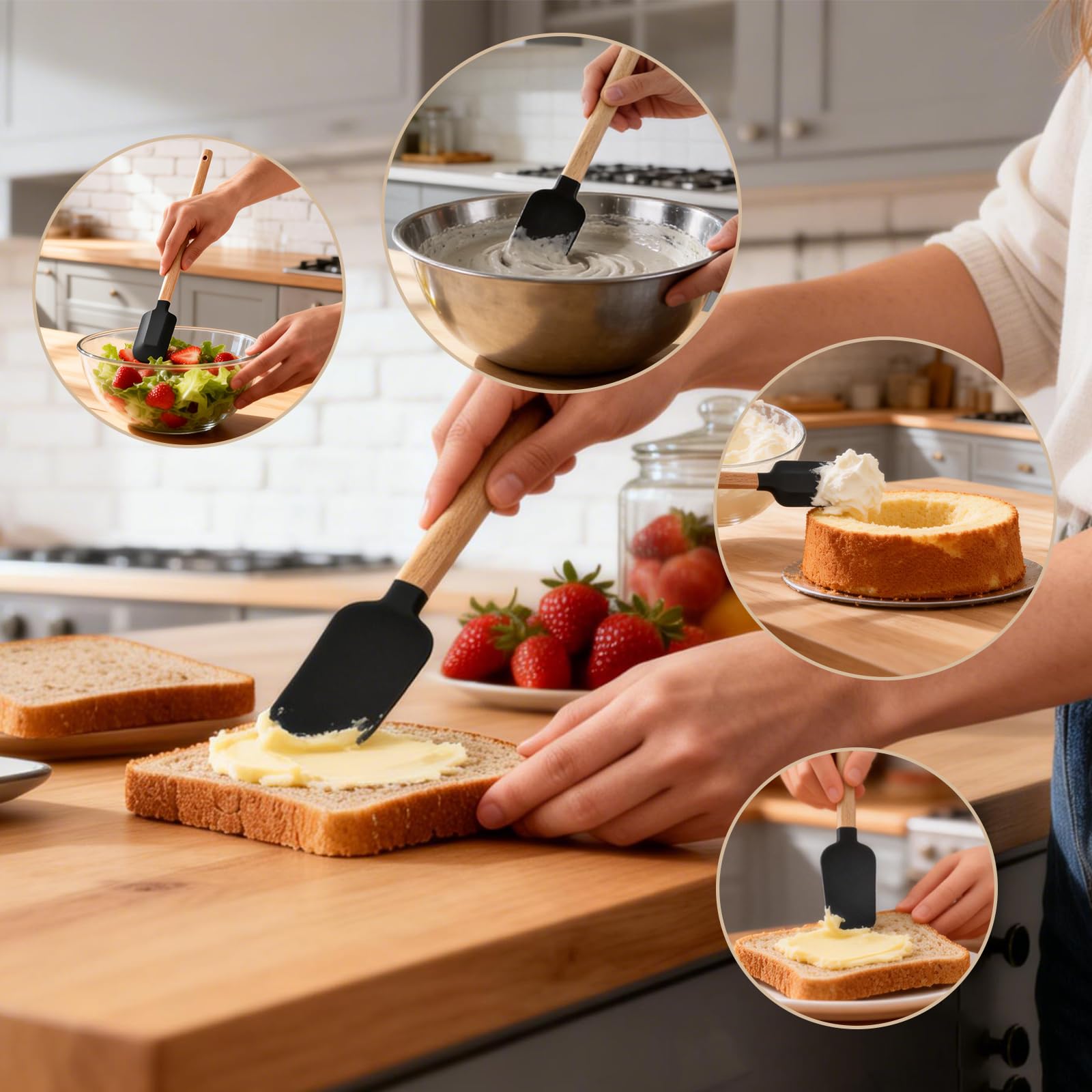 packaged shuielai silicone spatula set 5pcs alt text