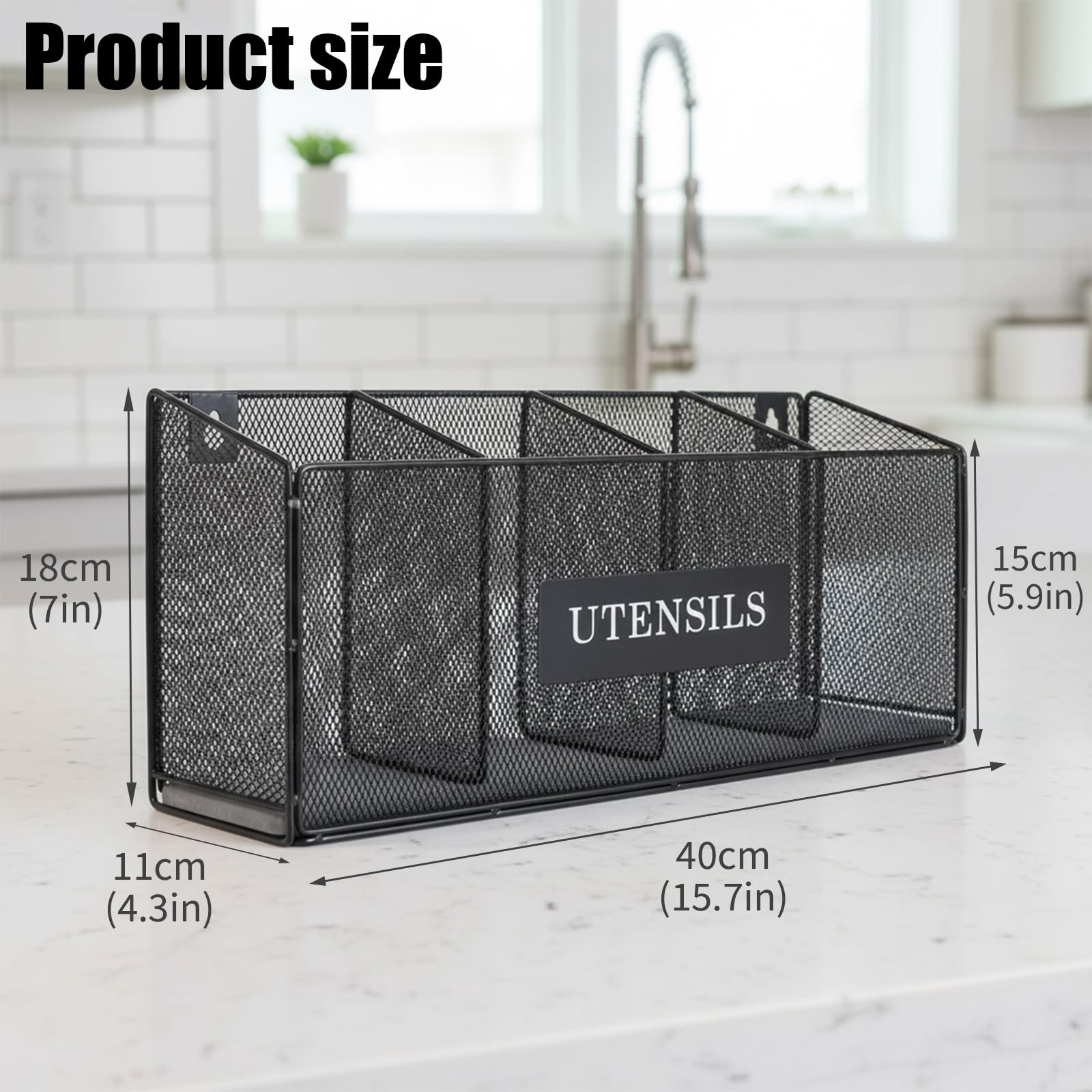 Includes dual mounting hardware for wall or countertop use