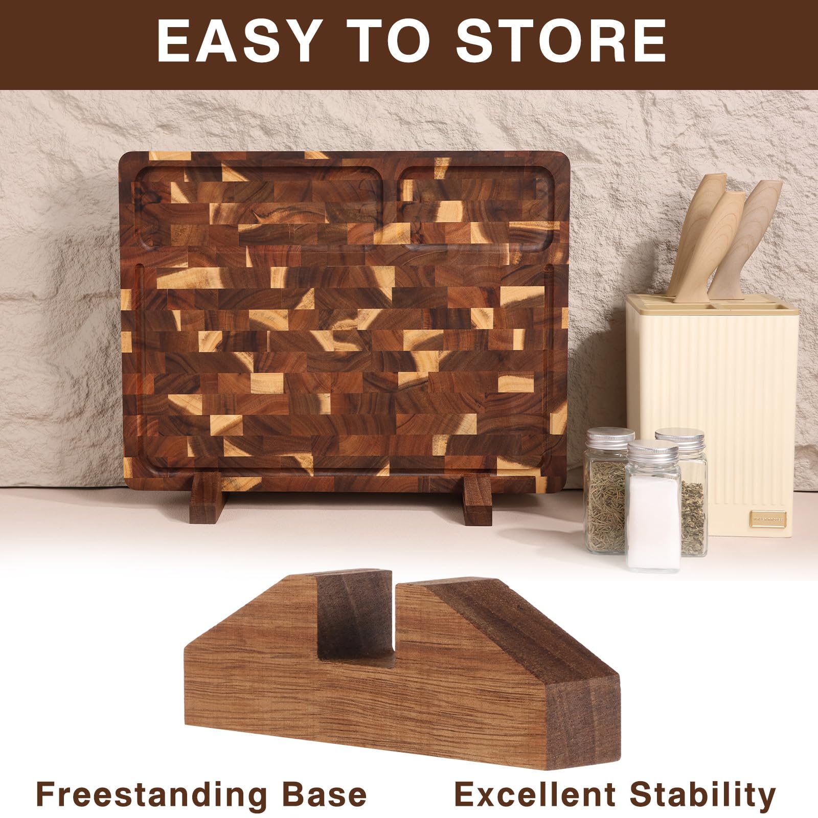 Large 16.8 by 12.9 inch walnut cutting board