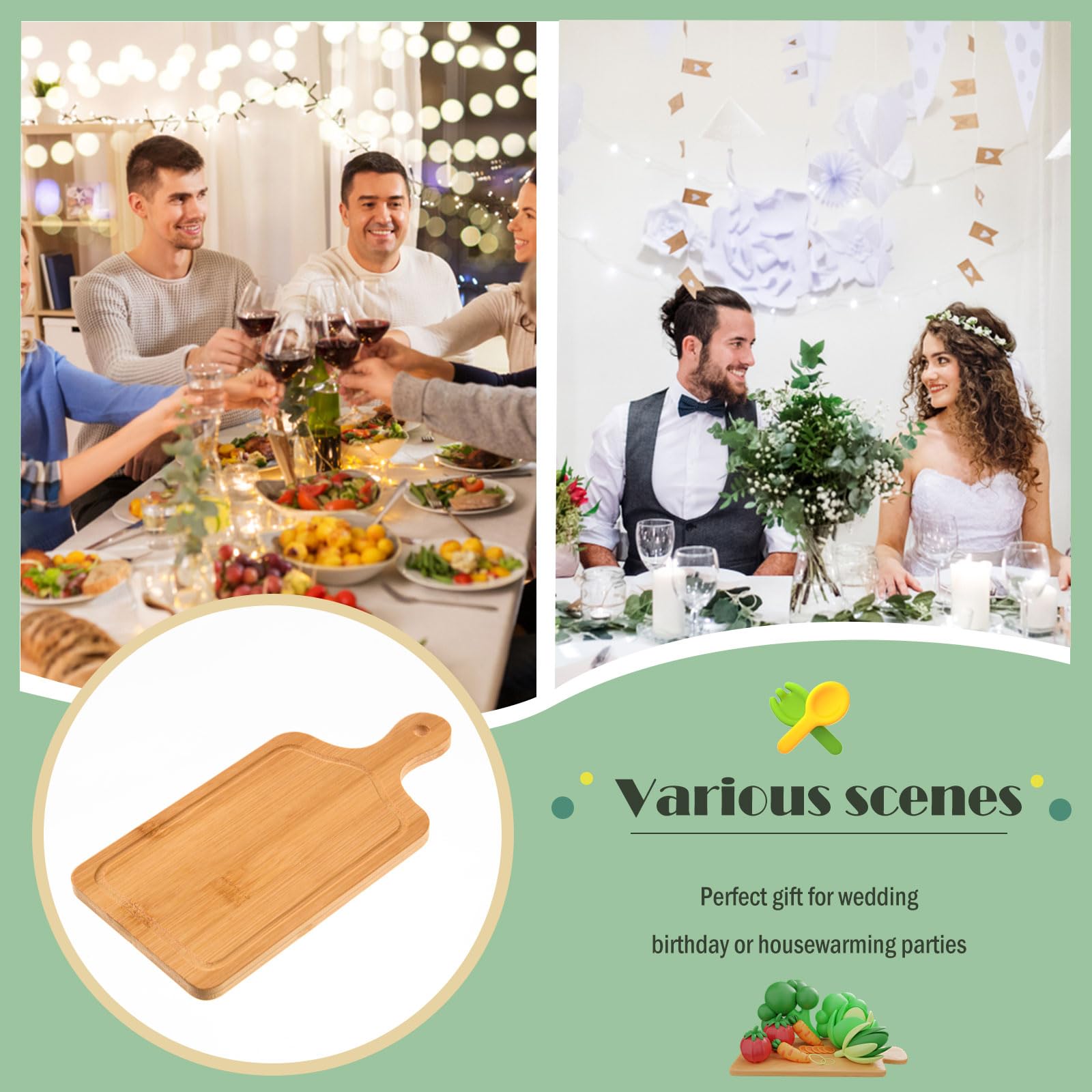 bamboo serving tray for fruit snacks and cheese