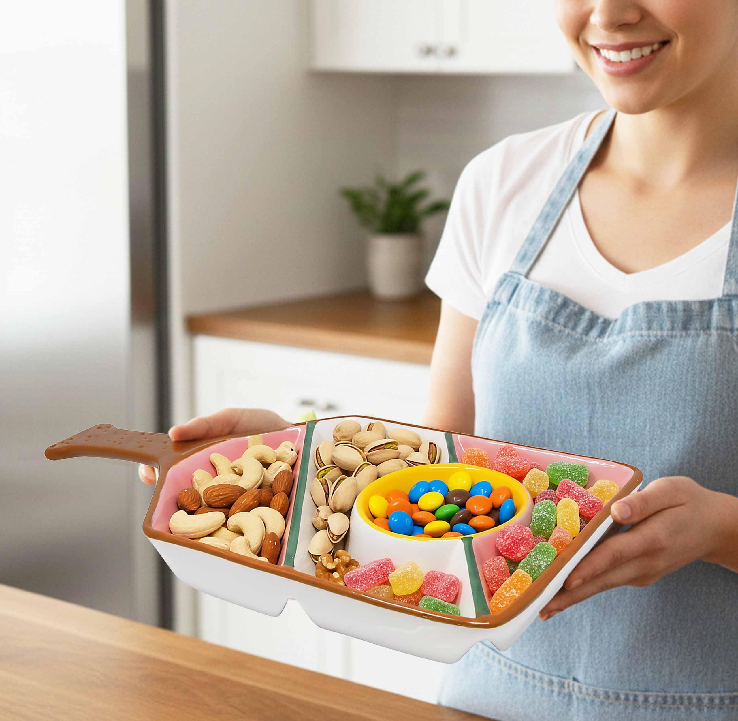 Divided snack tray suitable for game night