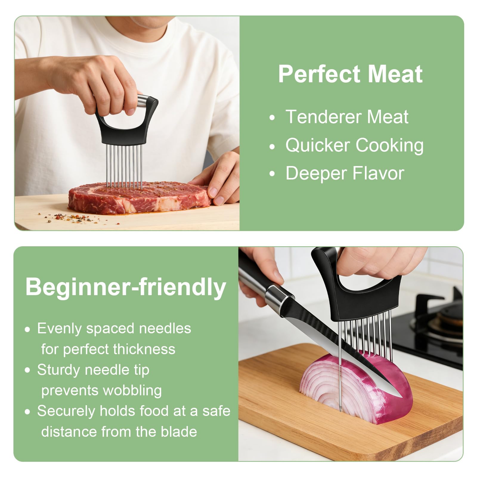 Kitchen Gadgets onion holder with slicer and cutter description