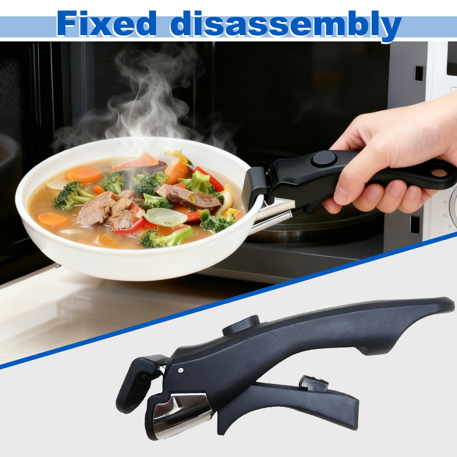 Ergonomic non-slip grip pot handle with silicone padding