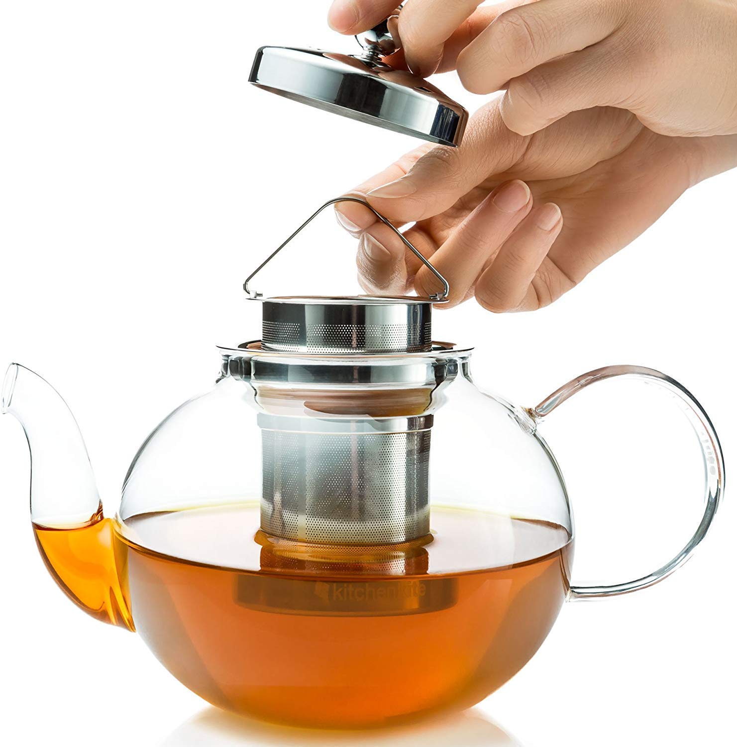 Stovetop safe teapot set borosilicate glass