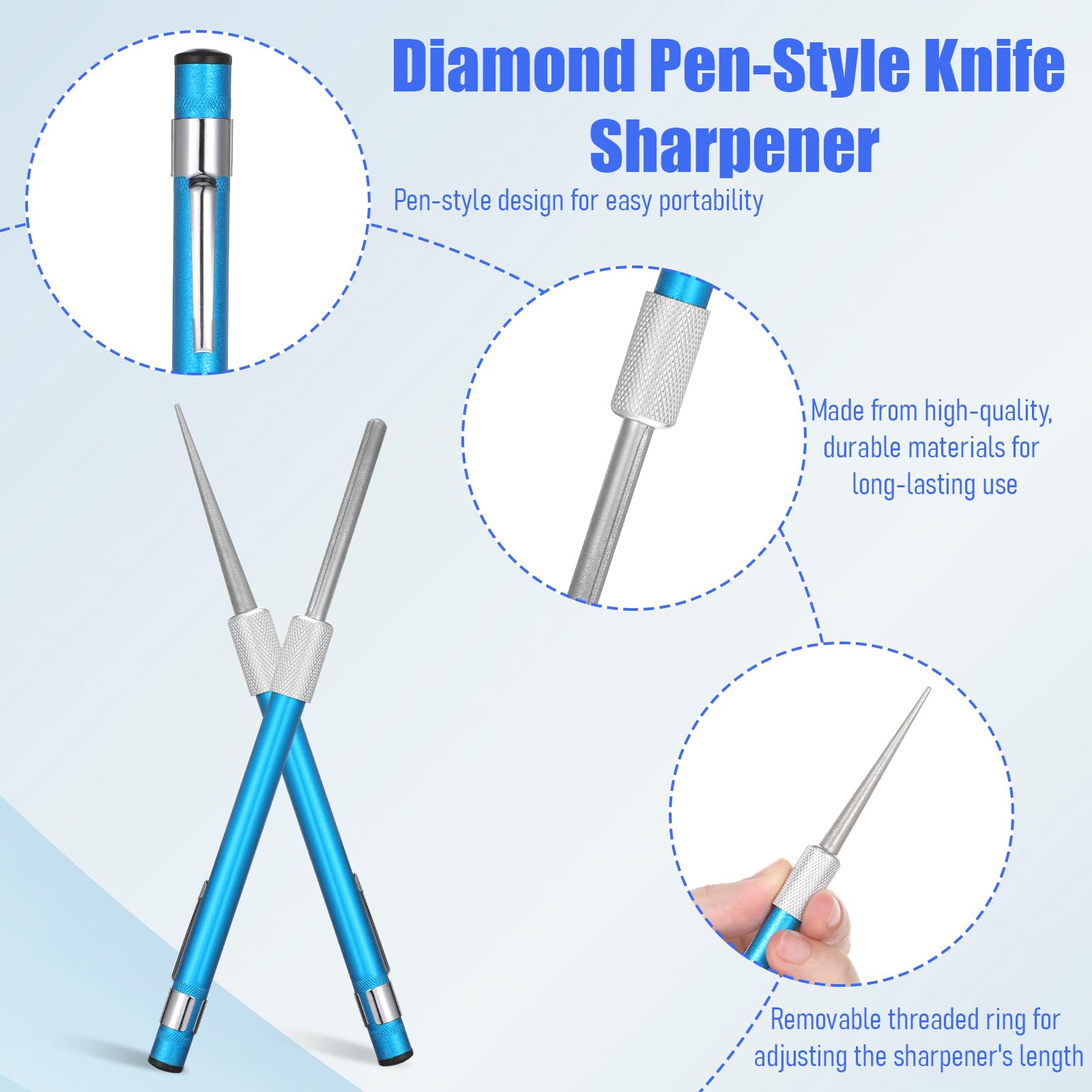 Kitchen knife sharpener compatible with serrated blades