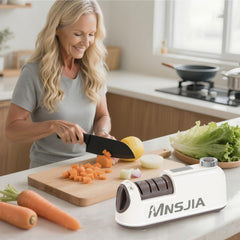 Dual-mode sharpening for dull blades and ceramic knives