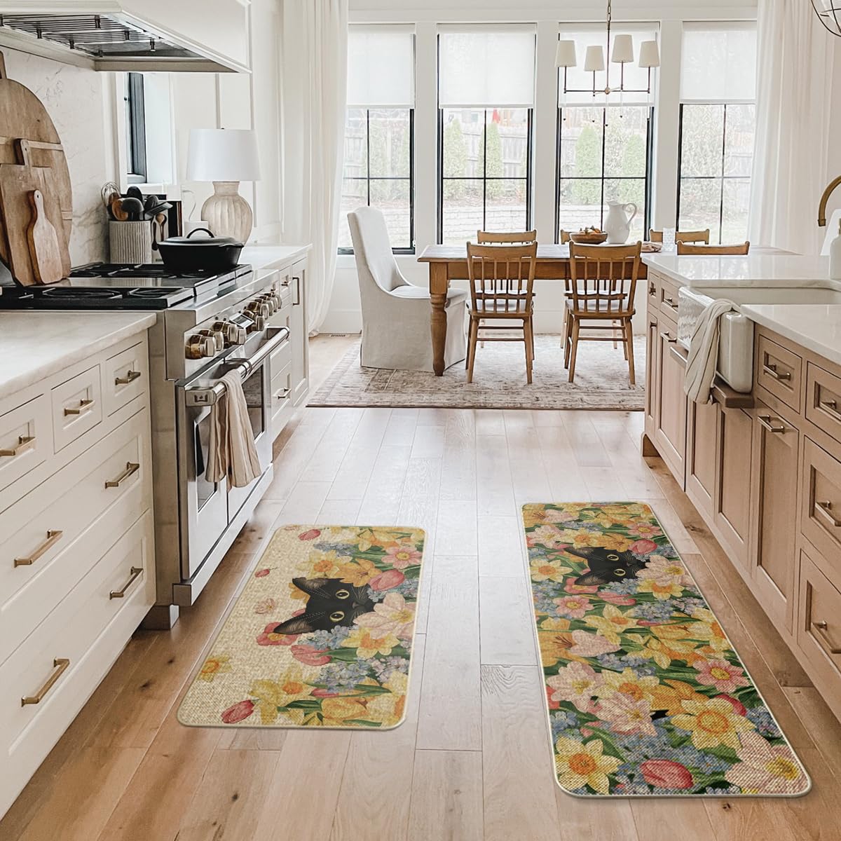 Low-profile 0.25 inch kitchen mats for home decor