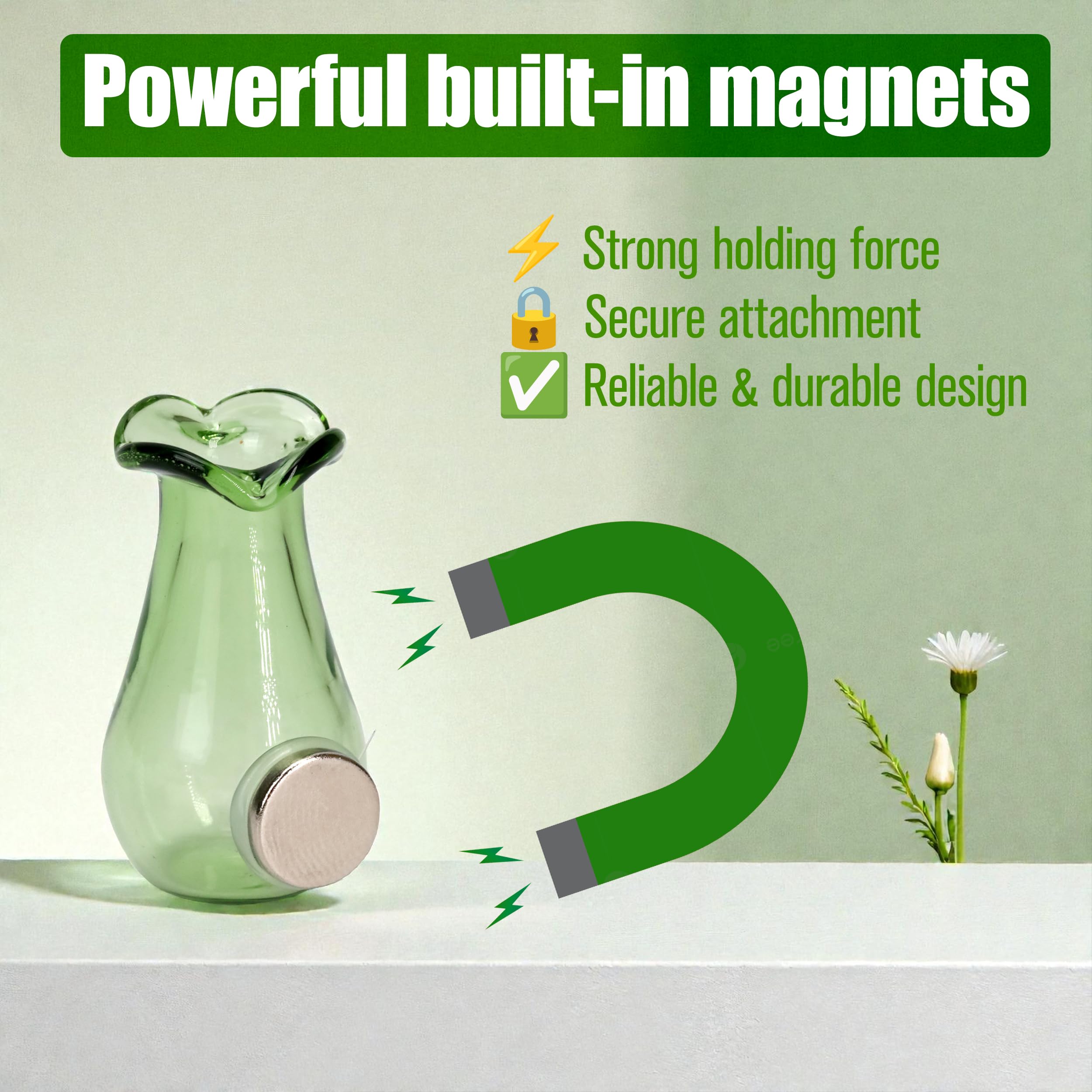 real or artificial flowers compatibility with magnets
