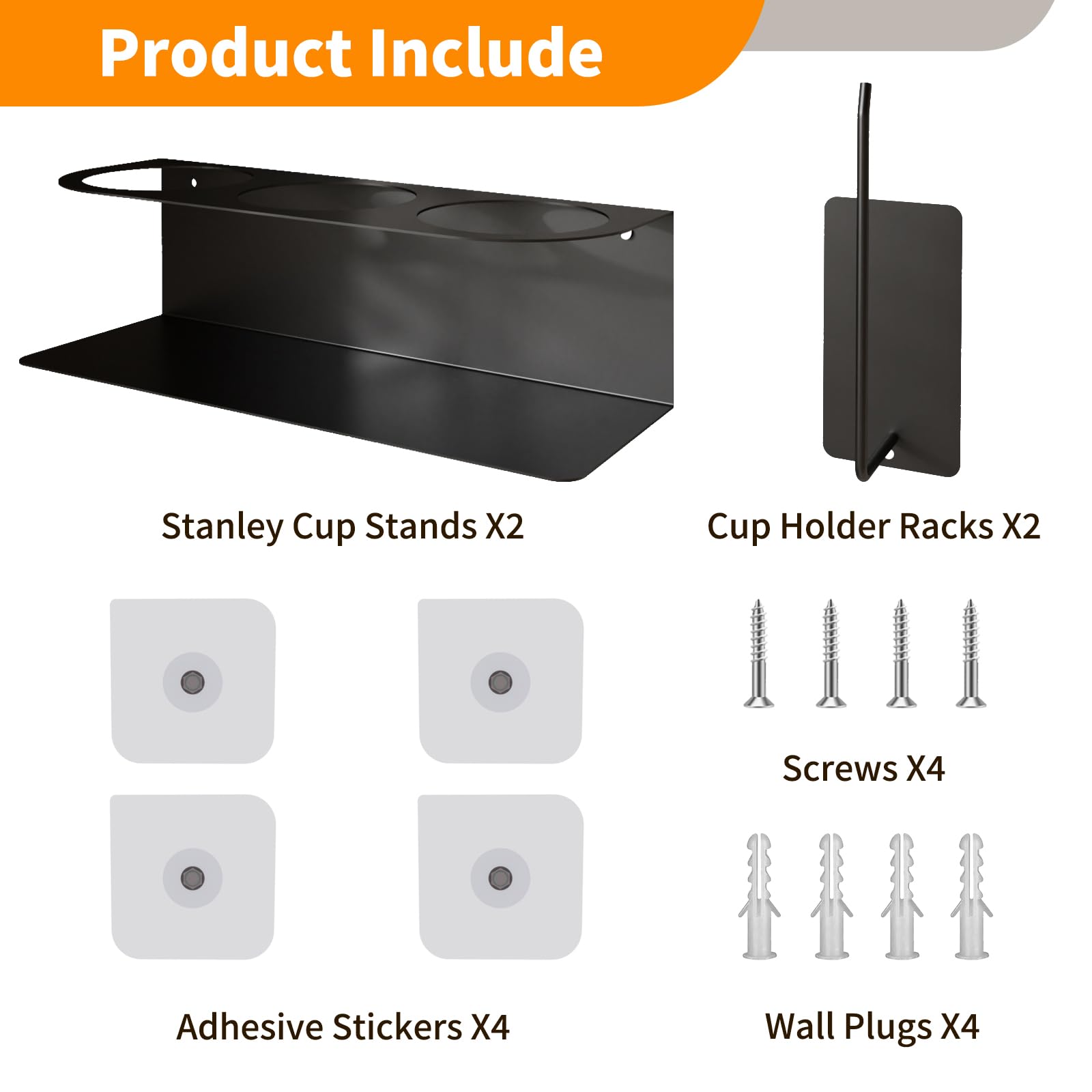 Space saving vertical cup organizer for Stanley cups in a kitchen pantry