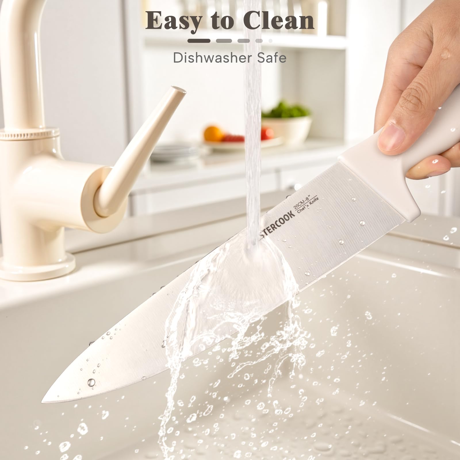 Solid natural rubberwood block stores Astercook knives