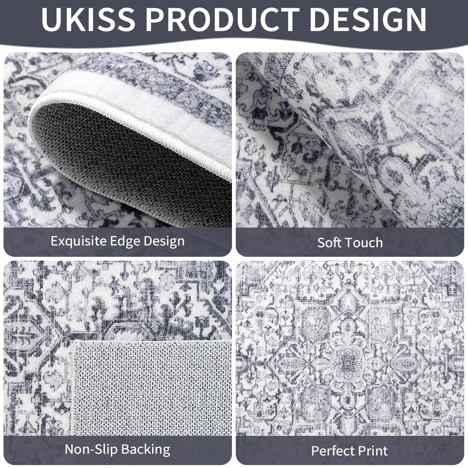 Hallway and kitchen runner mats in vintage style UKISS set