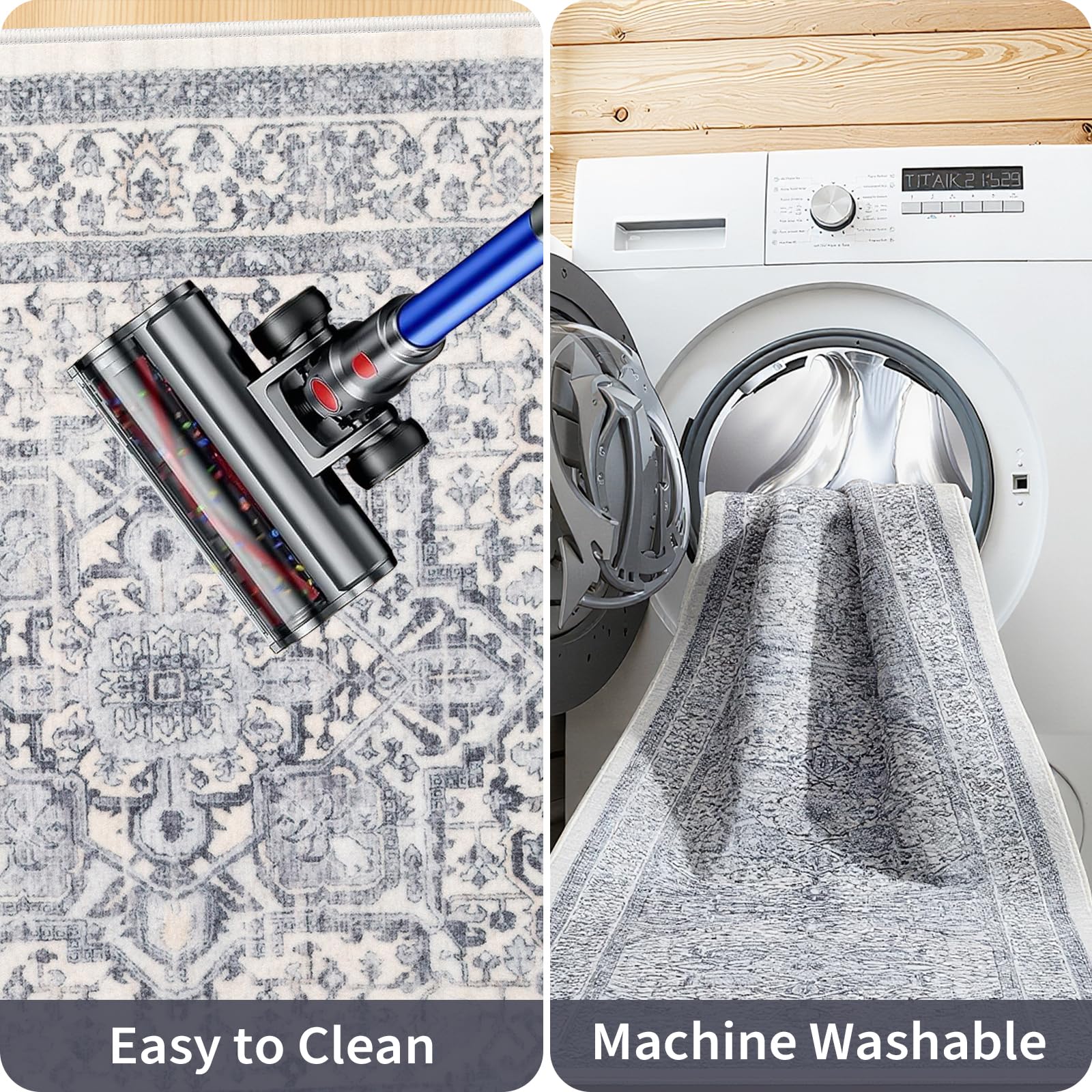 Machine washable kitchen mats ready for cleaning