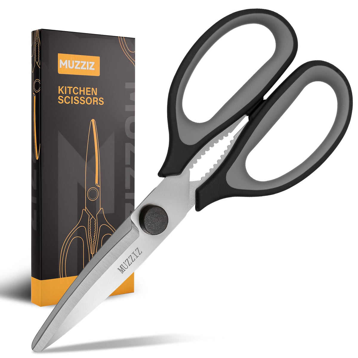 Kitchen Scissors All Purpose heavy duty stainless steel 8.3 inch black product photo