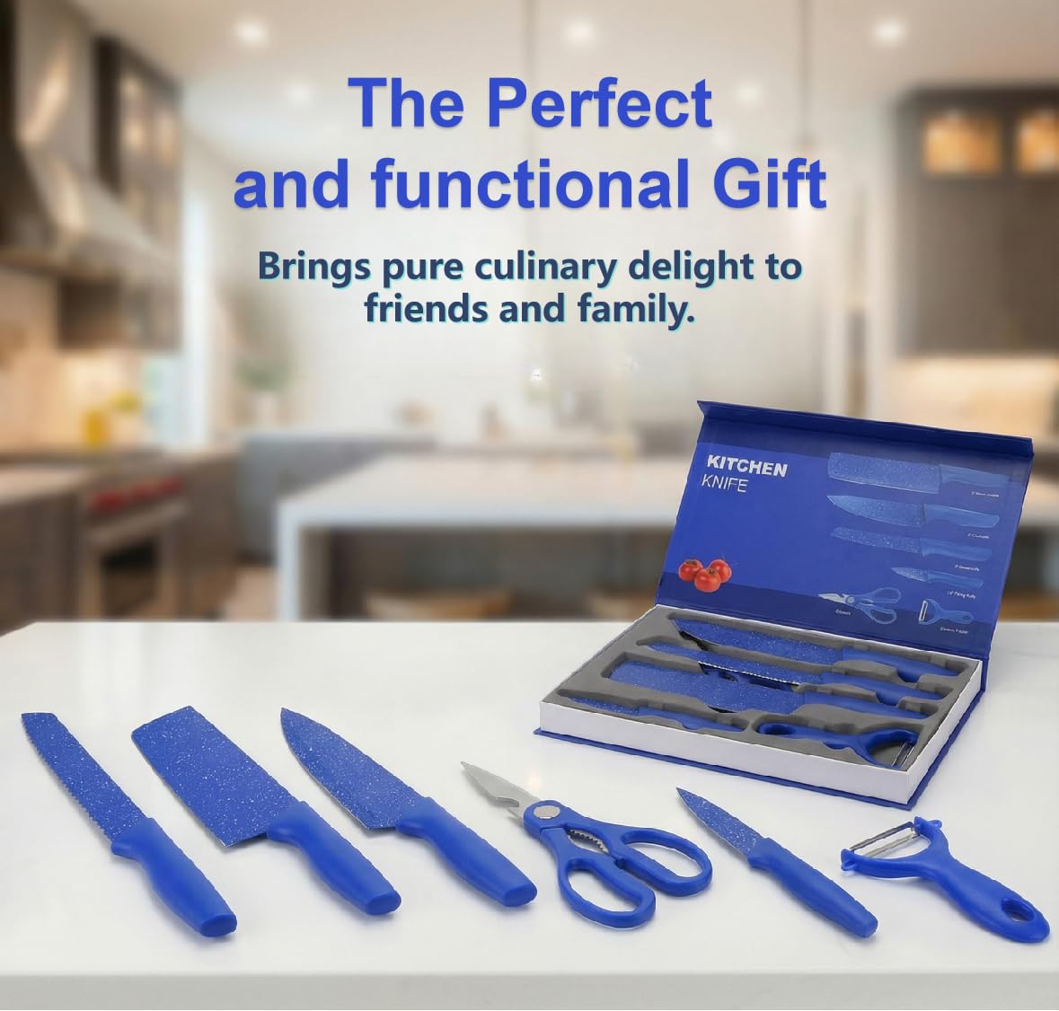Kitchen scissors and peeler from Blue Kitchen Knife Set 6pcs