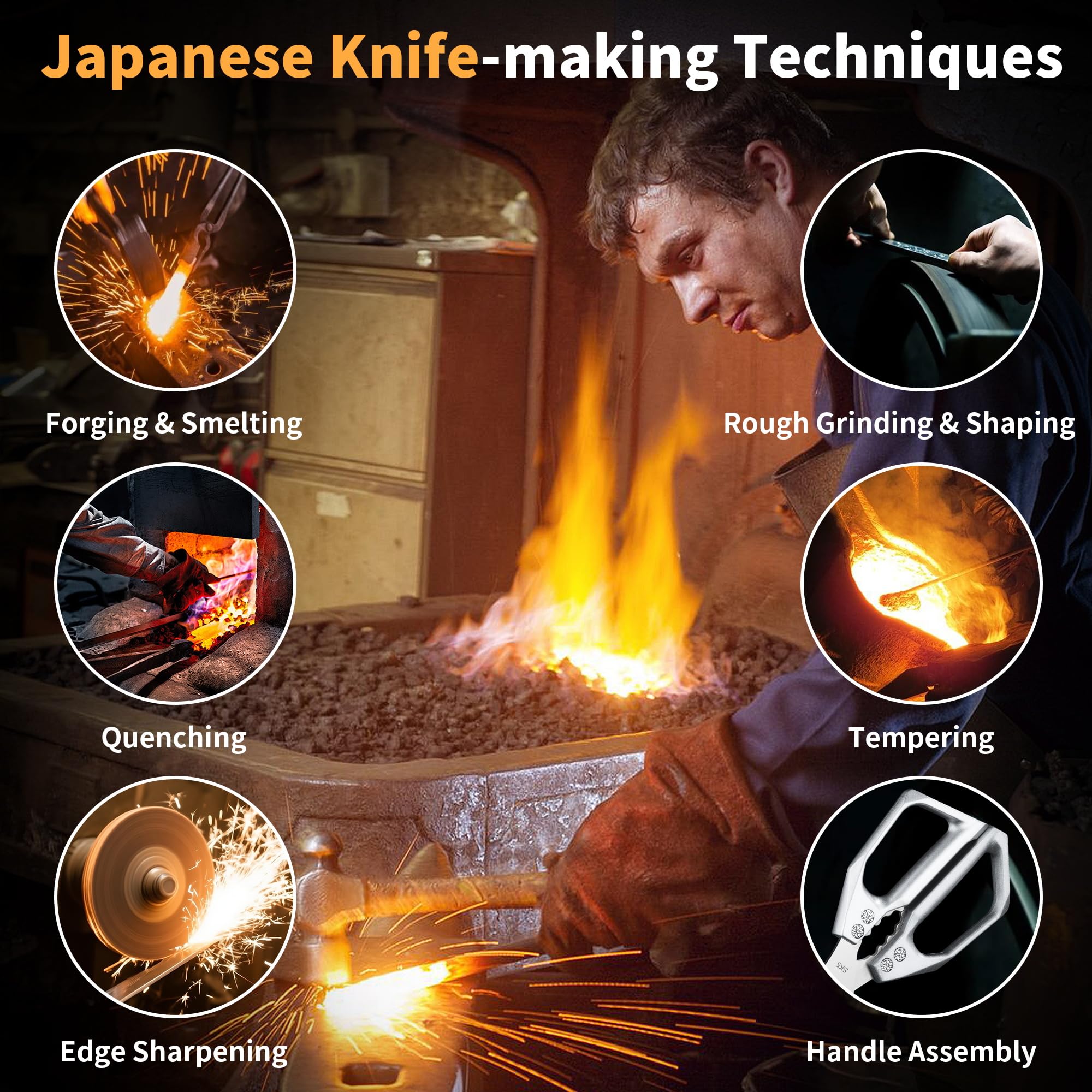 Japanese kitchen scissors all purpose heavy duty product image