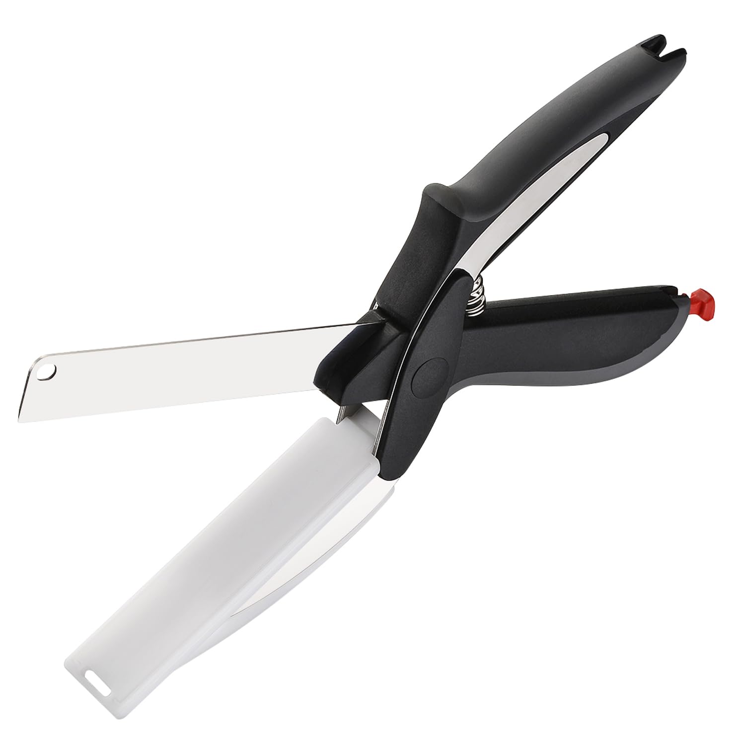 Kitchen Scissors for Food dual function image showing blade and cutting board