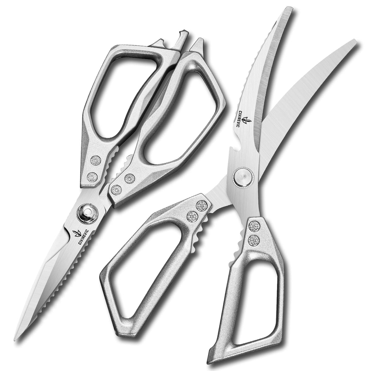Two stainless steel kitchen scissors set of 2 for everyday prep