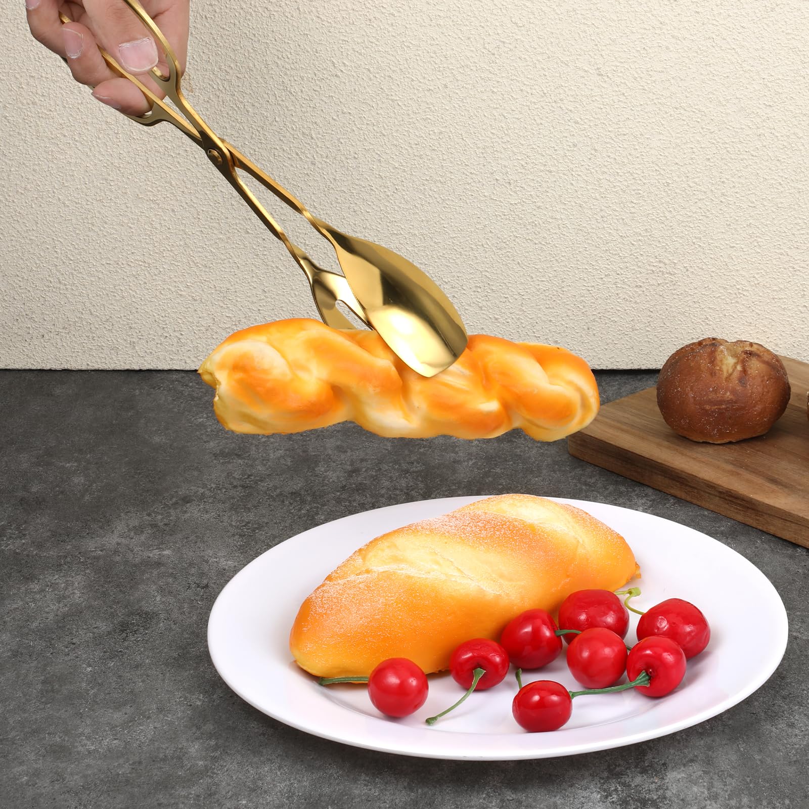 Kitchen serving tongs gold finish easy to clean