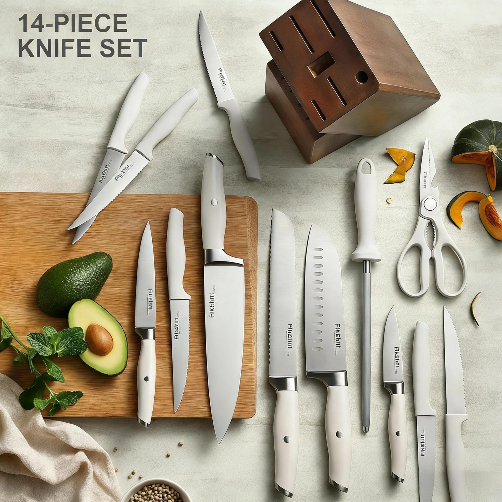 Kitchen shears included with Fikshot Knife Set