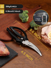 Heavy duty poultry scissors with reinforced blades