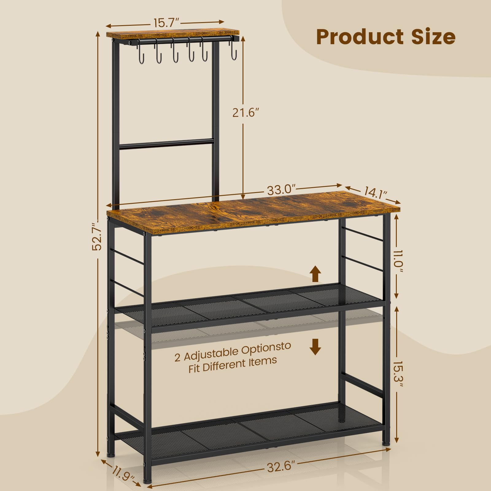 Four adjustable feet for stability on uneven surfaces